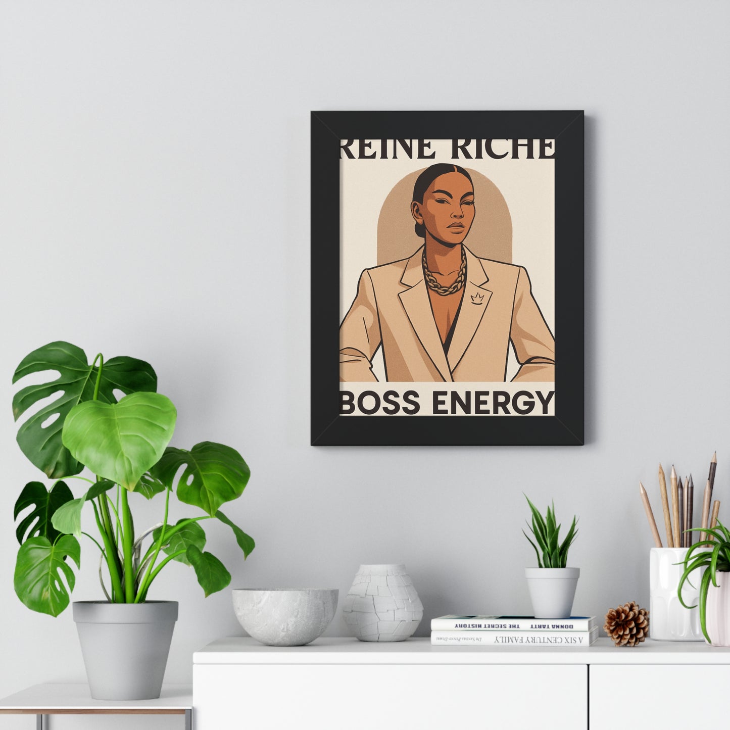 Framed Boss Energy Poster, Boss Lady Wall Art, Empowerment Decor, Modern Office Decor, Inspirational Gift for Women