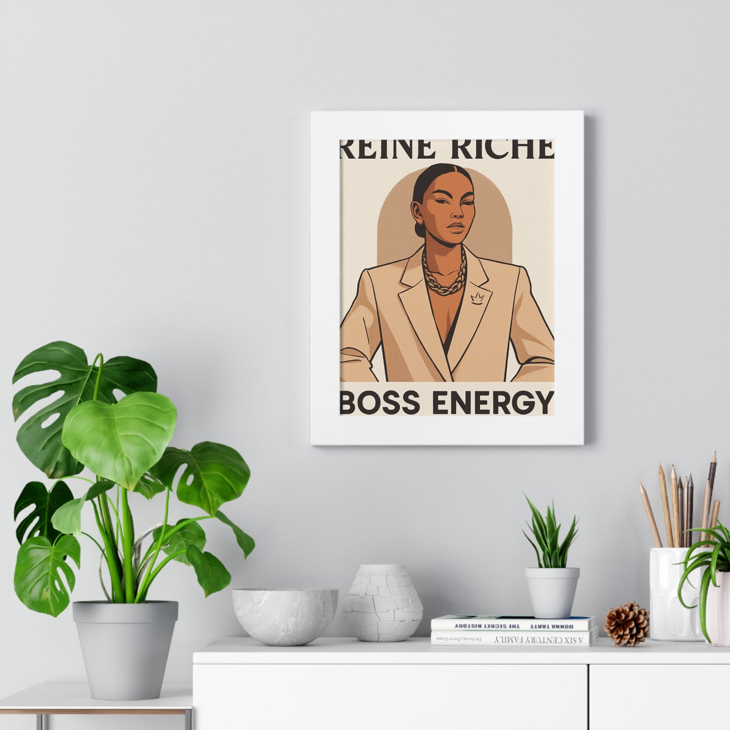 Framed Boss Energy Poster, Boss Lady Wall Art, Empowerment Decor, Modern Office Decor, Inspirational Gift for Women