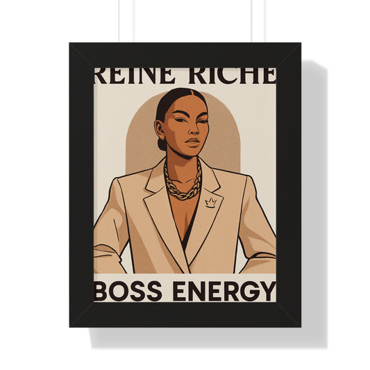 Framed Boss Energy Poster, Boss Lady Wall Art, Empowerment Decor, Modern Office Decor, Inspirational Gift for Women