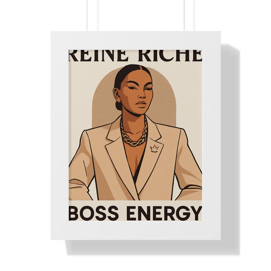 Framed Boss Energy Poster, Boss Lady Wall Art, Empowerment Decor, Modern Office Decor, Inspirational Gift for Women
